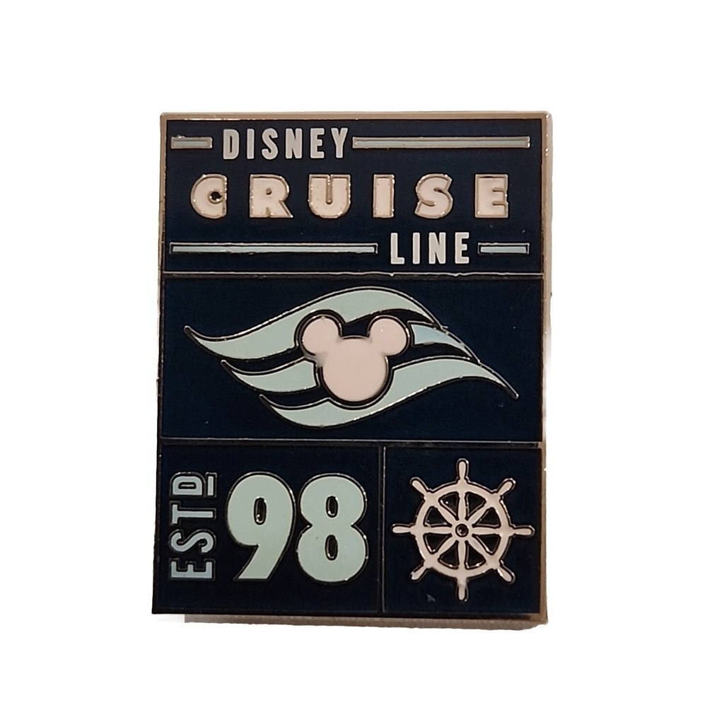 Disney  Pin Cruise Line Est. 1998 Ships Wheel Blue Wave Mickey‎ Logo 136840 DCL